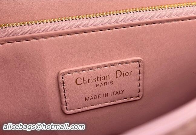 Luxury Cheap Dior My Dior Top Handle Bag in Cannage Lambskin 0997 Aged Pink 2024