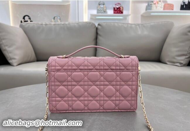 Luxury Cheap Dior My Dior Top Handle Bag in Cannage Lambskin 0997 Aged Pink 2024