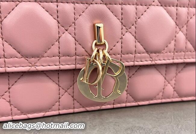 Luxury Cheap Dior My Dior Top Handle Bag in Cannage Lambskin 0997 Aged Pink 2024