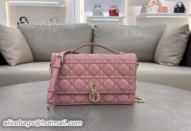 Luxury Cheap Dior My Dior Top Handle Bag in Cannage Lambskin 0997 Aged Pink 2024