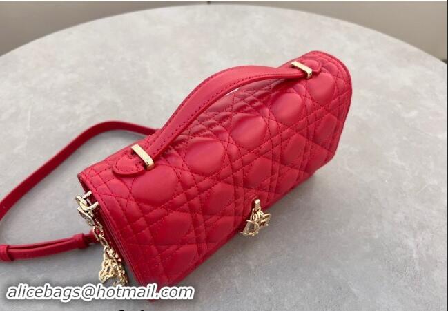 New Fashion Dior My Dior Top Handle Bag in Cannage Lambskin 0997 Red 2024