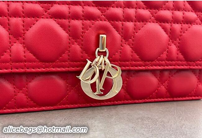 New Fashion Dior My Dior Top Handle Bag in Cannage Lambskin 0997 Red 2024