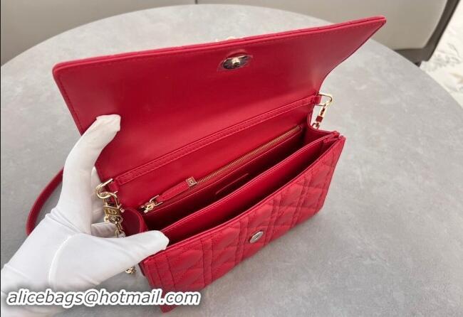 New Fashion Dior My Dior Top Handle Bag in Cannage Lambskin 0997 Red 2024