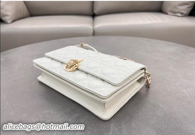 Unique Style Dior My Dior Top Handle Bag in Cannage Lambskin 0997 White 2024