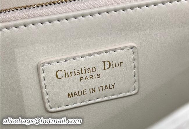 Unique Style Dior My Dior Top Handle Bag in Cannage Lambskin 0997 White 2024