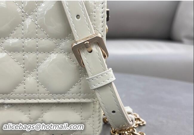 Grade Quality Dior My Dior Top Handle Bag in Patent Cannage Calfskin 0997 White 2024