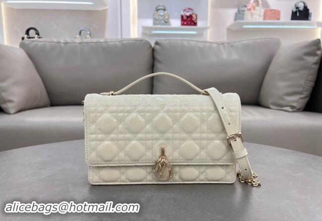 Grade Quality Dior My Dior Top Handle Bag in Patent Cannage Calfskin 0997 White 2024