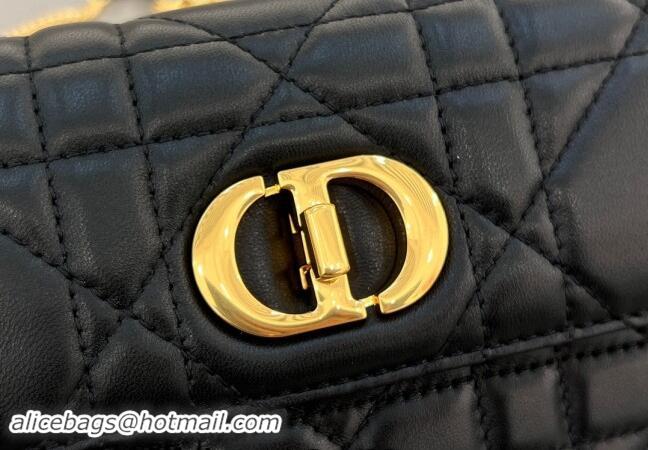 Low Cost Dior Miss Caro Pouch with Chain in Macrocannage Lambskin 5225 Black 2024