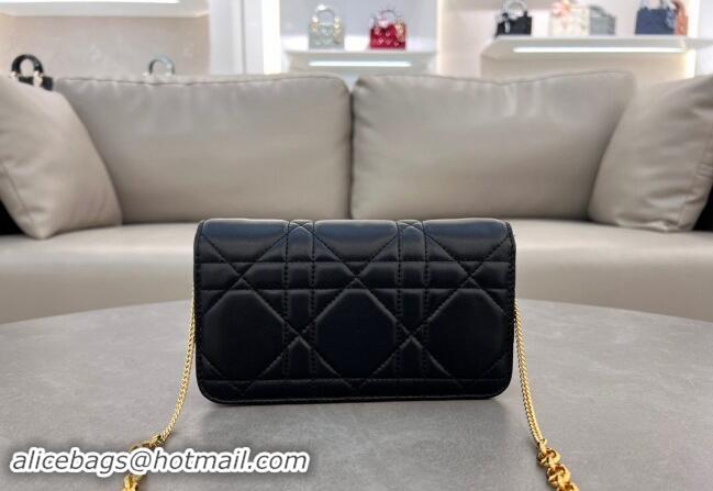 Low Cost Dior Miss Caro Pouch with Chain in Macrocannage Lambskin 5225 Black 2024