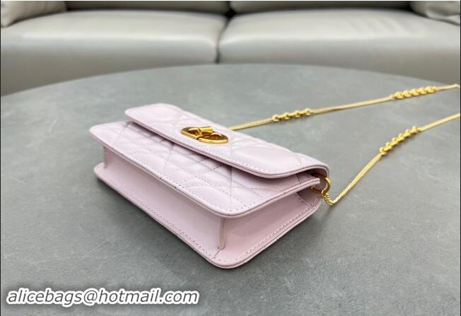 Super Quality Dior Miss Caro Pouch with Chain in Macrocannage Lambskin 5225 Light Pink 2024