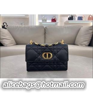 Luxurious Dior Miss Caro Mini bag in Macrocannage Lambskin 5169 Black 2024