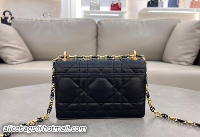 Luxurious Dior Miss Caro Mini bag in Macrocannage Lambskin 5169 Black 2024