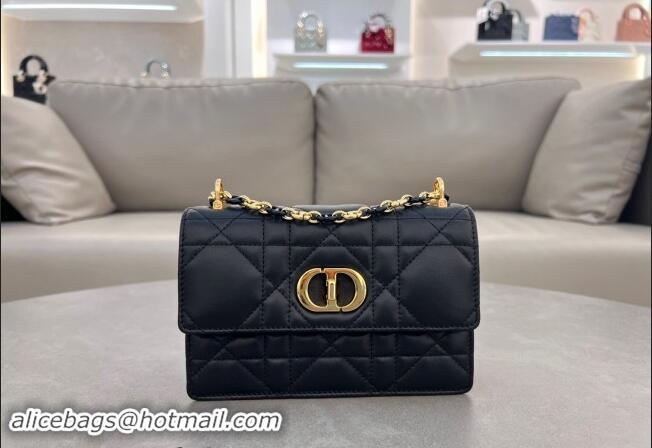 Luxurious Dior Miss Caro Mini bag in Macrocannage Lambskin 5169 Black 2024