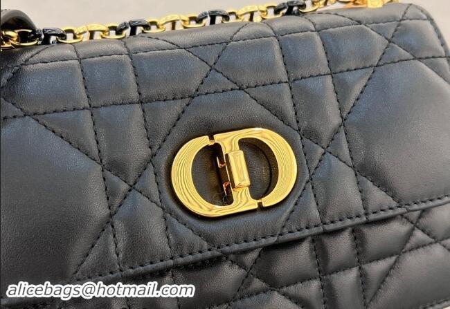 Luxurious Dior Miss Caro Mini bag in Macrocannage Lambskin 5169 Black 2024