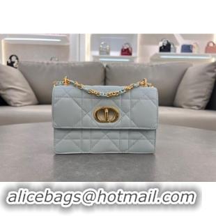 Low Cost Dior Miss Caro Mini bag in Macrocannage Lambskin 5169 Lake Blue 2024