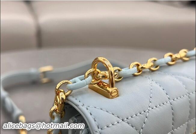 Low Cost Dior Miss Caro Mini bag in Macrocannage Lambskin 5169 Lake Blue 2024