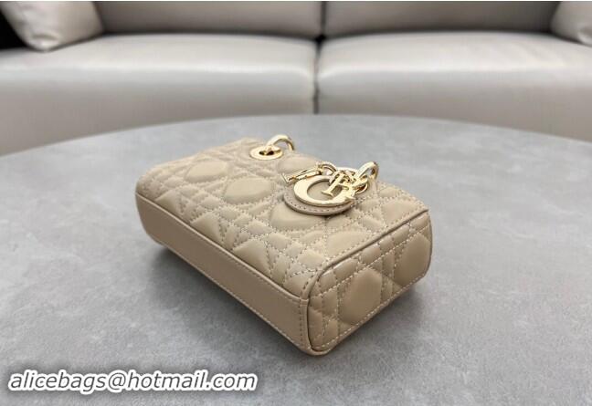 Promotional Dior Micro Lady D-Joy Bag in Cannage Lambskin S0910 Biscuits Beige 2024