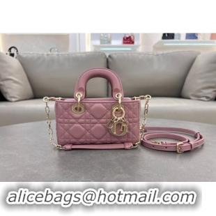 Modern Grade Dior Micro Lady D-Joy Bag in Cannage Lambskin S0910 Aged Pink 2024