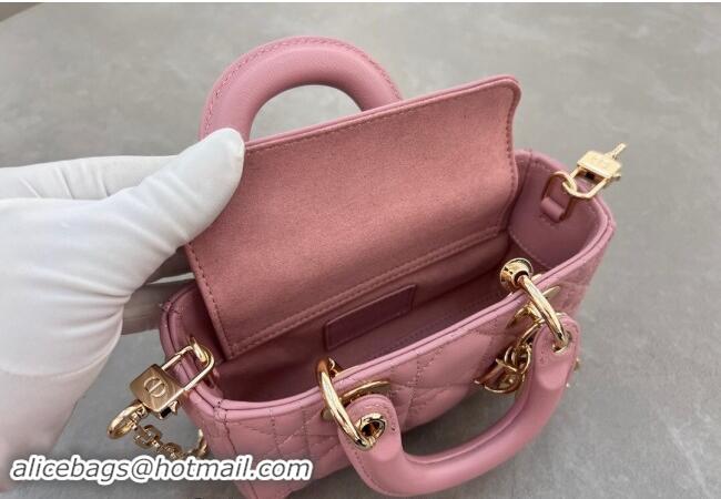 Modern Grade Dior Micro Lady D-Joy Bag in Cannage Lambskin S0910 Aged Pink 2024