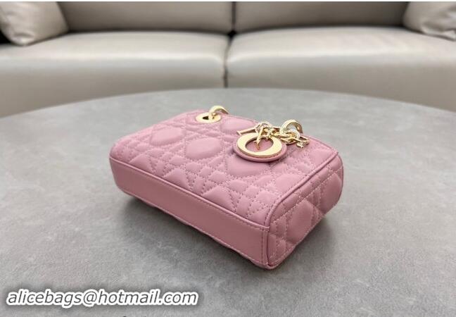 Modern Grade Dior Micro Lady D-Joy Bag in Cannage Lambskin S0910 Aged Pink 2024