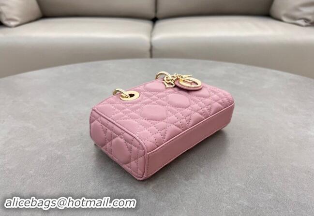 Modern Grade Dior Micro Lady D-Joy Bag in Cannage Lambskin S0910 Aged Pink 2024