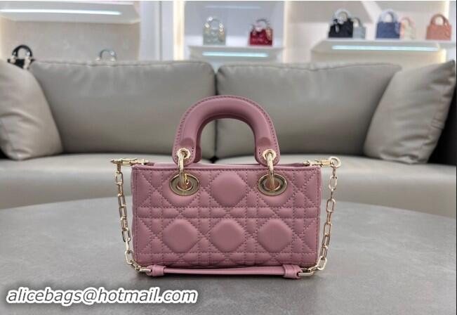 Modern Grade Dior Micro Lady D-Joy Bag in Cannage Lambskin S0910 Aged Pink 2024