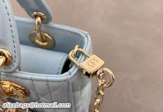 Good Taste Dior Micro Lady D-Joy Bag in Cannage Lambskin S0910 Space Blue 2024