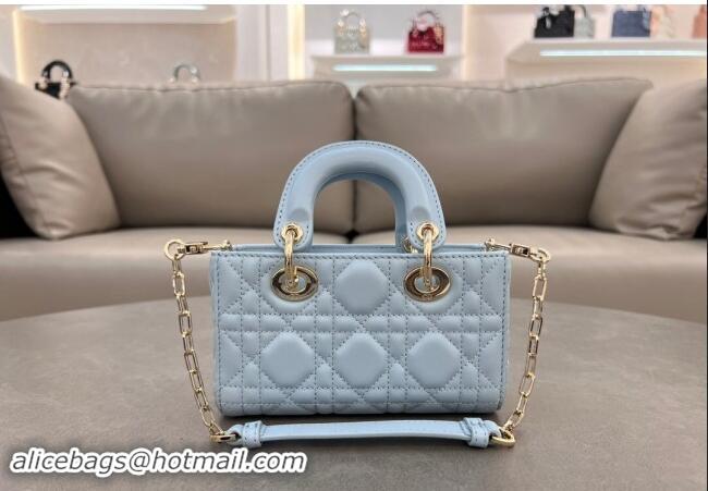 Good Taste Dior Micro Lady D-Joy Bag in Cannage Lambskin S0910 Space Blue 2024