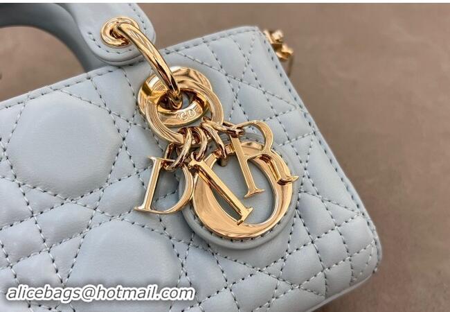 Good Taste Dior Micro Lady D-Joy Bag in Cannage Lambskin S0910 Space Blue 2024