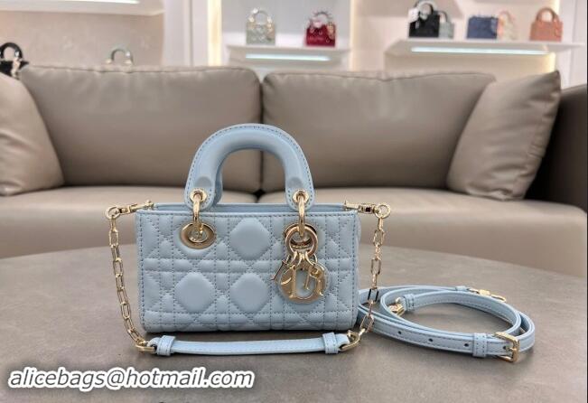 Good Taste Dior Micro Lady D-Joy Bag in Cannage Lambskin S0910 Space Blue 2024