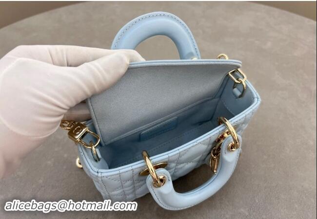 Good Taste Dior Micro Lady D-Joy Bag in Cannage Lambskin S0910 Space Blue 2024