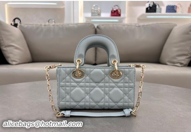 Big Discount Dior Micro Lady D-Joy Bag in Cannage Lambskin S0910 Lake Blue 2024