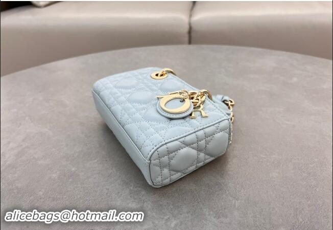 Big Discount Dior Micro Lady D-Joy Bag in Cannage Lambskin S0910 Lake Blue 2024