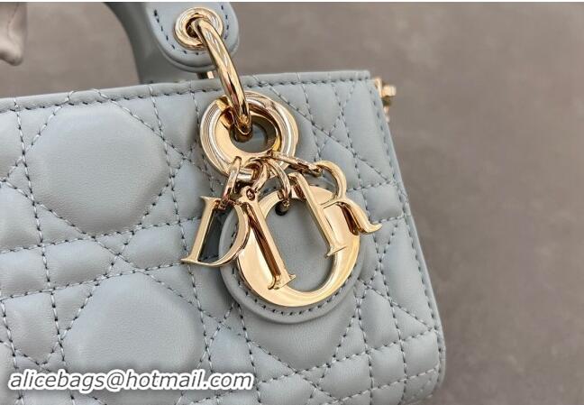 Big Discount Dior Micro Lady D-Joy Bag in Cannage Lambskin S0910 Lake Blue 2024