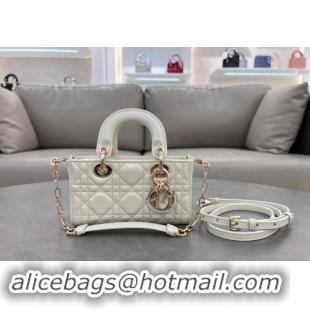 Reasonable Price Dior Micro Lady D-Joy Bag in Cannage Lambskin S0910 White 2024