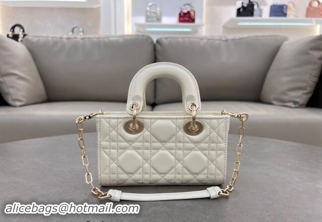 Reasonable Price Dior Micro Lady D-Joy Bag in Cannage Lambskin S0910 White 2024