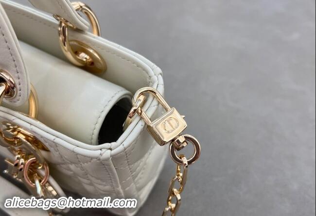 Reasonable Price Dior Micro Lady D-Joy Bag in Cannage Lambskin S0910 White 2024