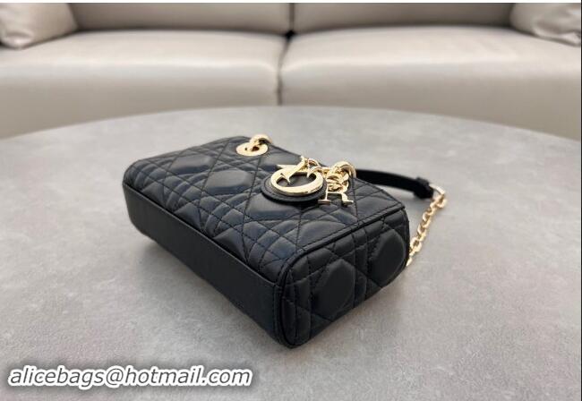 Cheapest Dior Micro Lady D-Joy Bag in Cannage Lambskin S0910 Black 2024