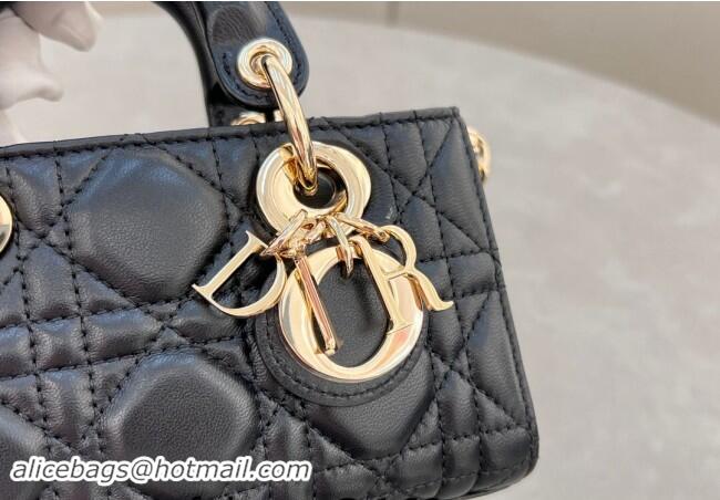 Cheapest Dior Micro Lady D-Joy Bag in Cannage Lambskin S0910 Black 2024