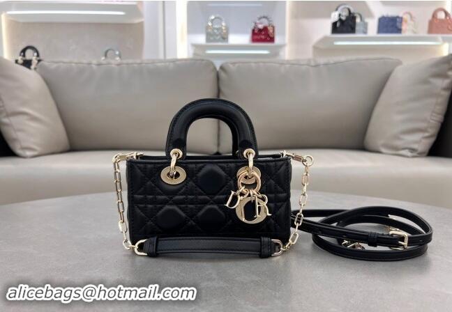 Cheapest Dior Micro Lady D-Joy Bag in Cannage Lambskin S0910 Black 2024