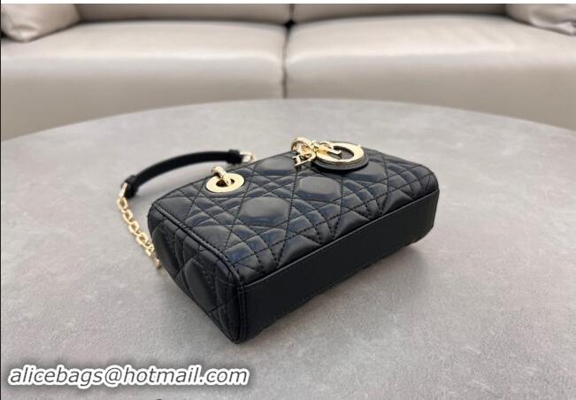 Cheapest Dior Micro Lady D-Joy Bag in Cannage Lambskin S0910 Black 2024