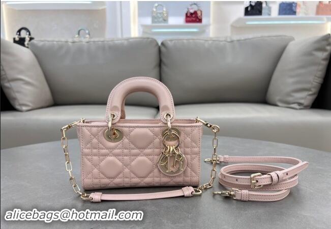 Pretty Style Dior Micro Lady D-Joy Bag in Cannage Lambskin S0910 Blush Pink 2024