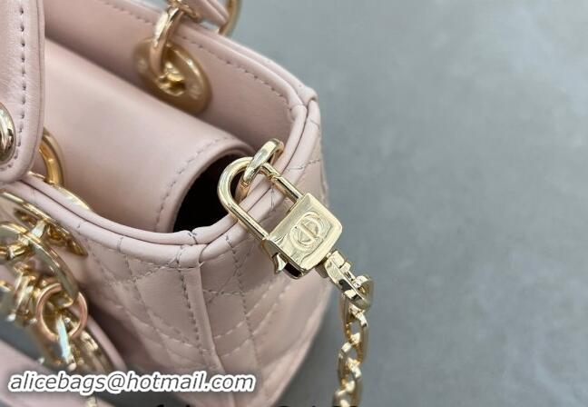 Pretty Style Dior Micro Lady D-Joy Bag in Cannage Lambskin S0910 Blush Pink 2024