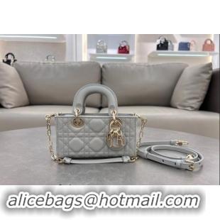 Classic Cheap Dior Micro Lady D-Joy Bag in Cannage Lambskin S0910 Cloud Grey 2024