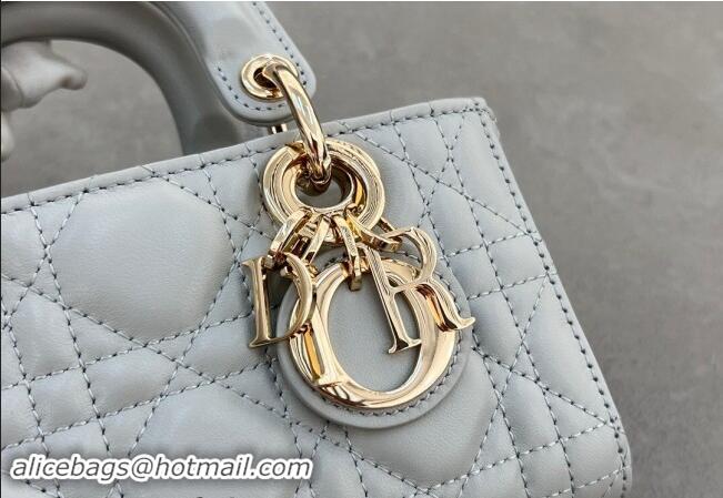 Classic Cheap Dior Micro Lady D-Joy Bag in Cannage Lambskin S0910 Cloud Grey 2024