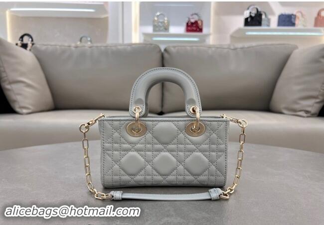 Classic Cheap Dior Micro Lady D-Joy Bag in Cannage Lambskin S0910 Cloud Grey 2024