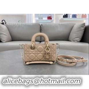 Cheap Price Dior Micro Lady D-Joy Bag in Cannage Lambskin S0910 Light Beige 2024