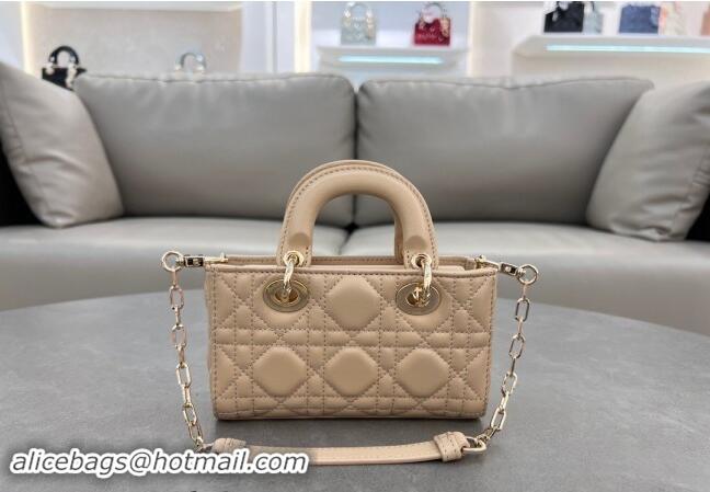 Cheap Price Dior Micro Lady D-Joy Bag in Cannage Lambskin S0910 Light Beige 2024