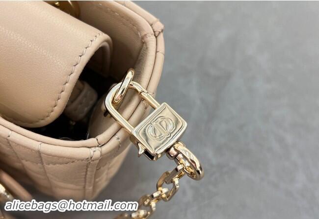 Cheap Price Dior Micro Lady D-Joy Bag in Cannage Lambskin S0910 Light Beige 2024