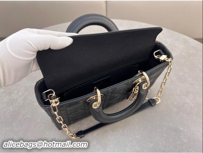 Good Quality Dior Lady D-Joy Medium Bag in Cannage Lambskin M0540 Black 2024